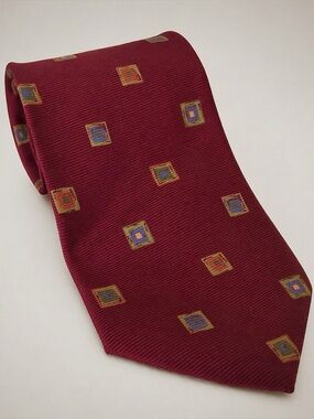 Ermenegildo Zenga Italian Silk Tie Red Squares